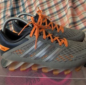Adidas Spring Blade Tech Fit Gray and Orange Athletic Shoes